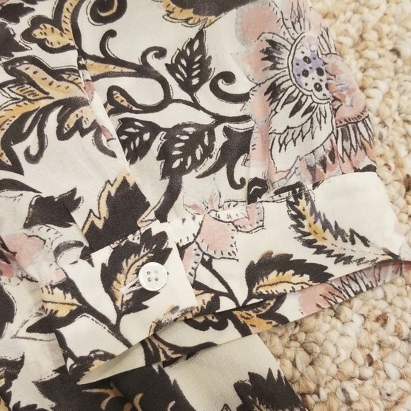 LOFT White Multi Print Size XS Top - Picture 7 of 8
